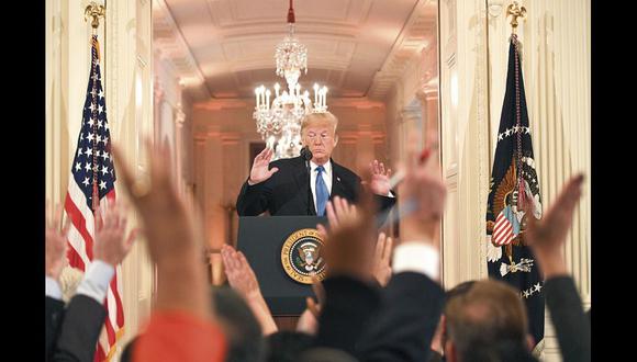 El presidente Trump durante una de sus habituales conferencias de  prensa en la Casa Blanca.