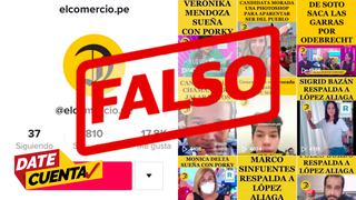 #DateCuenta: Crean cuenta falsa de El Comercio en TikTok para promocionar candidatura de Rafael López Aliaga