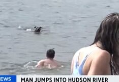 El hombre de Nueva Jersey que saltó al río Hudson para rescatar a un perro 