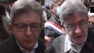 Francia: arrojan harina a líder izquierdista durante protesta en París | VIDEO
