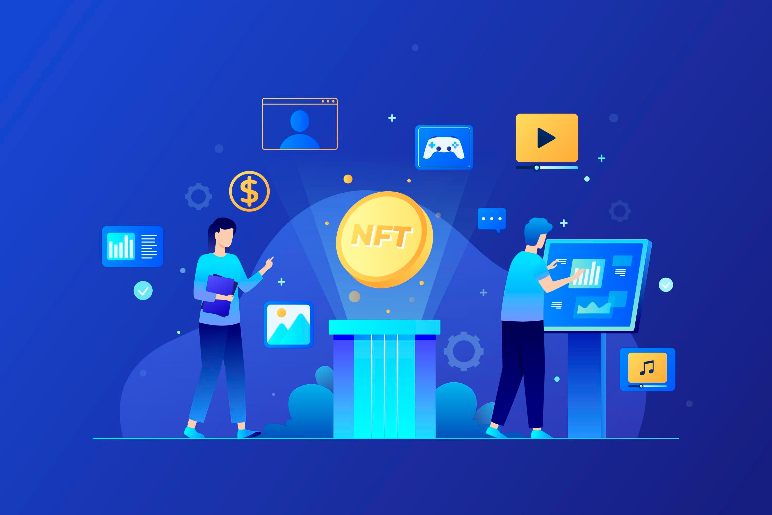 Illustrated NFT concept.
