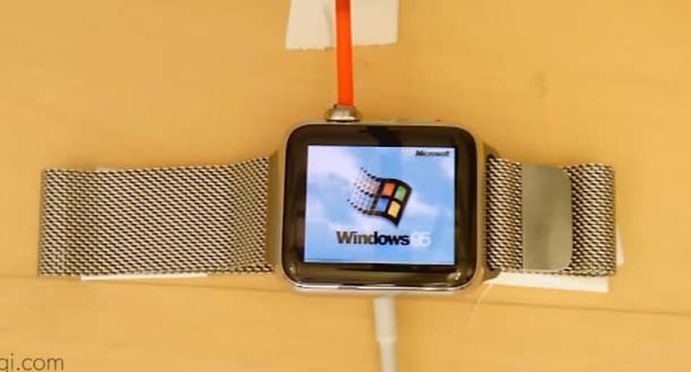 Si crees que los dispositivos de Apple son difíciles de hackear estás muy equivocado, alguien vulneró la seguridad de un Apple Watch y le instaló Windows 95. (Foto: Captura)