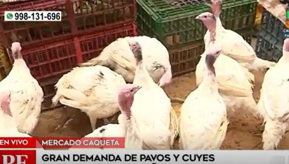 El kilo de pavo para la cena de Navidad se vende desde los S/12.50 | Foto: Captura de video / América Noticias