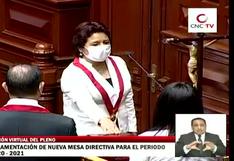 Matilde Fernández juramentó en quechua como tercera vicepresidente del Congreso 
