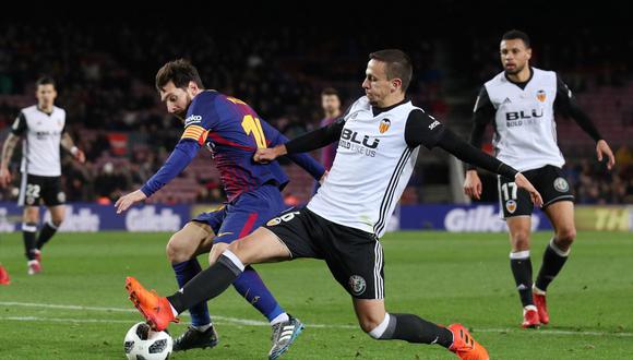 Messi vs. Valencia. (Foto: AFP)