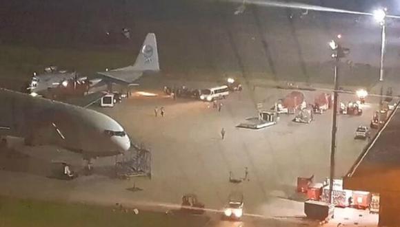 Avión militar venezolano aterrizó en importante aeropuerto de Bolivia. Foto: Captura de video
