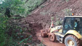 San Martín: derrumbe interrumpió carretera Fernando Belaúnde Terry