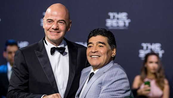 Diego Maradona no logra comprender por qué Gianni Infantino quiere ampliar el número de equipos participantes en Qatar 2022. (Foto: AP)