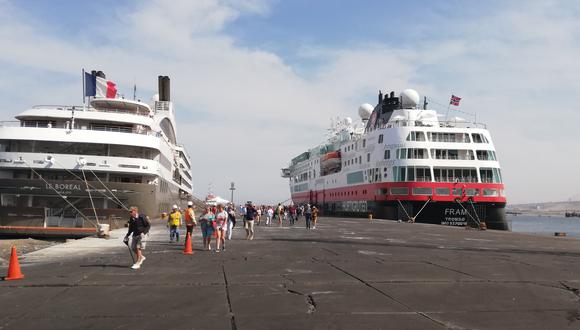 El Puerto de Salaverry recibió, por primera vez, tres cruceros en simultáneo el 27 de marzo, según informó&nbsp;Salaverry Terminal Internacional S.A.&nbsp;(Foto: Difusión)