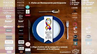 Un plato por el autismo: conoce en qué consiste la campaña