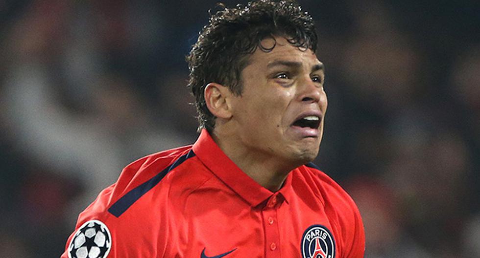 Thiago Silva y una peculiar reacción. (Foto: Getty Images)