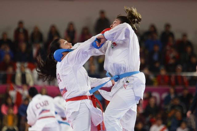 La peruana Isabel Aco aseguró una medalla de bronce en karate. (Foto: Jesús Saucedo - GEC)