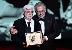 George Lucas recibe la Palma de Oro de Honor de Cannes de manos de Francis Ford Coppola