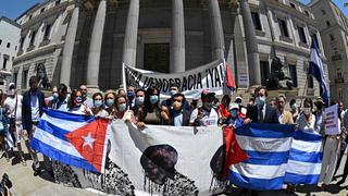 Cubanos en Madrid piden auxilio y apoyo internacional ante la represión contra los opositores