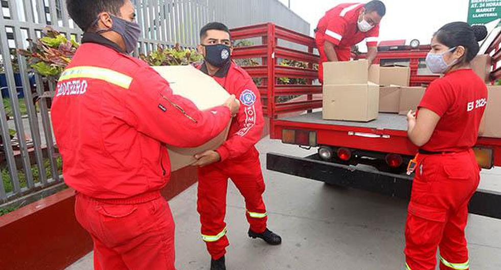 Cuerpo Nacional de Bomberos Voluntarios del Perú recibió importante donativo para que continúen en la primera línea de batalla contra el COVID-19. (Foto: Difusión UCV)