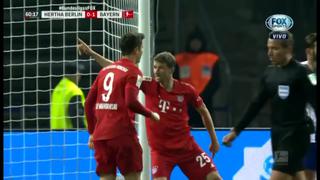 Bayern Munich vs. Hertha Berlin: Thomas Müller adelanta el marcador con un zurdazo dentro del área | VIDEO
