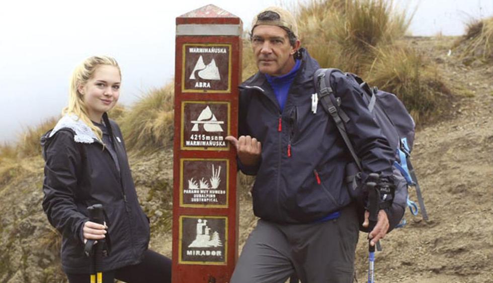 Antonio Banderas. En el 2014, Banderas, junto a con su hija Stella, realizaron el Camino Inca por cuatro días hasta llegar a la ciudadela. Él calificó esta experiencia como “única e inolvidable" a la prensa. (Foto: Facebook)
