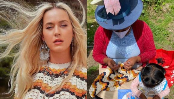 Katy Perry utilizó un vestido tejido por una artesana de Huaraz, Perú. (Foto: @escvdo)