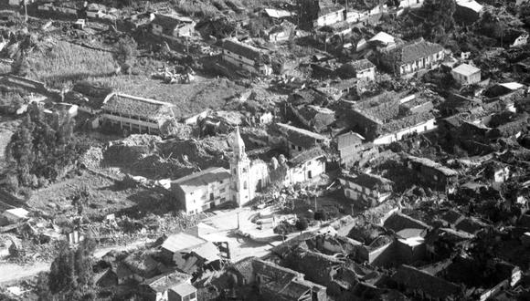 Impresionante vista de la magnitud de la destrucción provocada por el terremoto en Huaraz. (Foto: GEC Archivo Histórico)