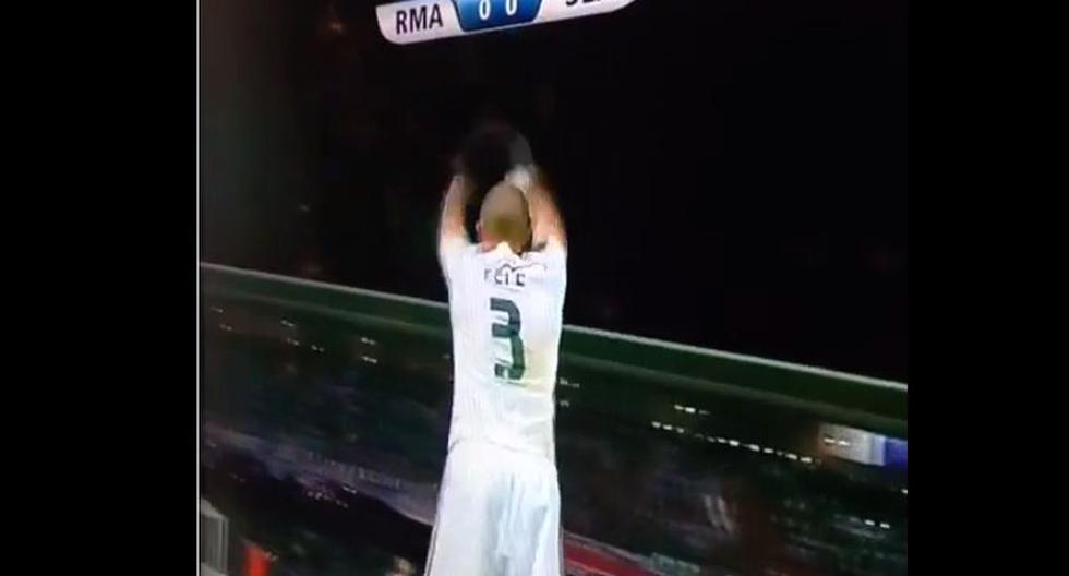 Pepe protagonizó una extraña jugada en Real Madrid vs San Lorenzo (Vine)