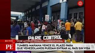 Mañana vence plazo para ingreso de venezolanos sin visa a Perú