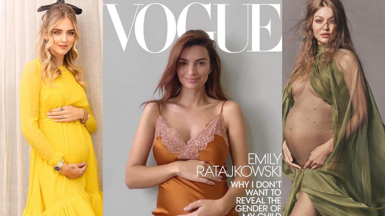 Recorre la galería y descubre las famosas que se convertirán en madres este 2020. (Fotos: Instagram @ChiaraFerragni / @emrata / @GigiHadid)