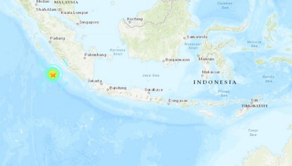 El Servicio Geológico de Estados Unidos, que registra la actividad sísmica mundial, registró el terremoto a las 20:37 horas y situó el epicentro a 212 kilómetros al sureste de la población de Bukittinggi. (Foto: USGS)