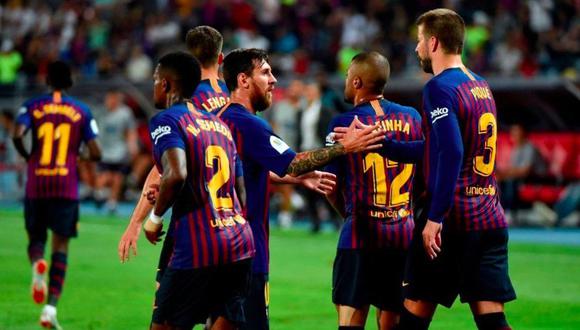 Barcelona le dio vuelta al marcador a Sevilla con anotaciones de Gerard Piqué y Ousmane Debélé y se quedó con el primer trofeo de la temporada. (Foto: Twitter)