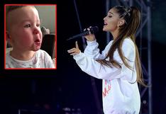 Ariana Grande: bebé se conmueve hasta las lágrimas al escucharla cantar