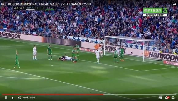 Real Madrid gana por 2-0 al Leganés tras polémico gol de Borja Mayoral al final del primer tiempo (Foto: captura de pantalla)