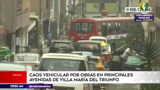 Caos vehicular por obras sin terminar en Villa María del Triunfo