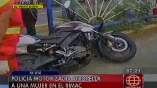 Rímac: policía atropella con su moto a una mujer en Av. Tacna