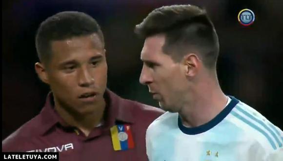 Lionel Messi: este jugador de la 'Vinotinto' se aseguró la camiseta del '10' en el entretiempo. (Foto: captura)