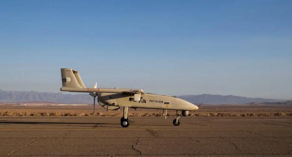 Un drone durante un ejercicio militar en un lugar no revelado en Irán, en esta imagen obtenida el 24 de agosto de 2022. (Reuters).