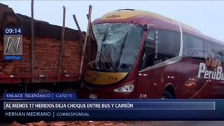 Cañete: choque entre bus interprovincial y camión deja 17 pasajeros heridos | VIDEO