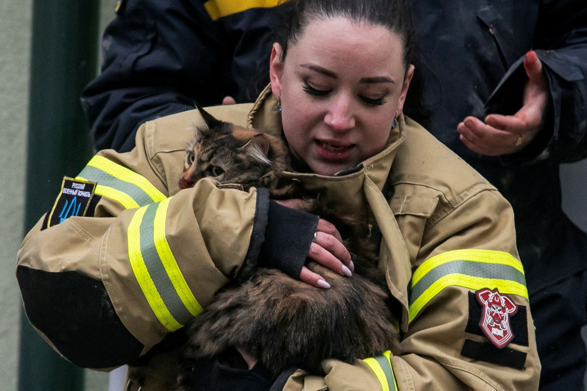 Rescuers did not forget about the residents' pets.  (REUTERS).