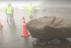Pasamayito: reportan caída de rocas sobre la vía | VIDEO