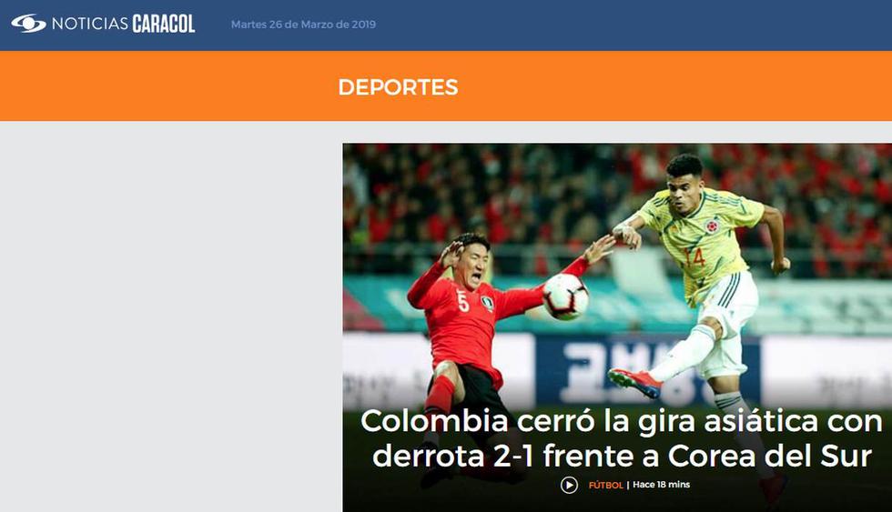 La reacción de los medios por la derrota de Colombia contra Corea del Sur. (Foto: Capturas)