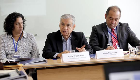 El jefe del Gabinete, César Villanueva, indicó que este lunes jurará el nuevo ministro de la Producción tras la renuncia de Daniel Córdova al referido sector. (Foto: PCM)