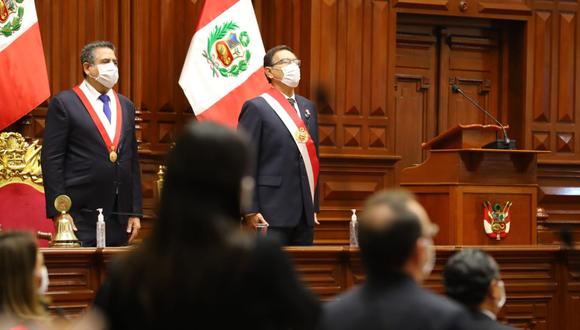 El presidente Martín Vizcarra dio su último mensaje a la Nación este martes 28 de julio por Fiestas Patrias. (Foto: Presidencia).