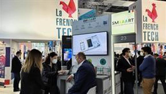 'Stand' de SMAAART en el French Tech Pavilion de Business France, dentro del MWC 2022 de Barcelona. (Foto: EUROPA PRESS)