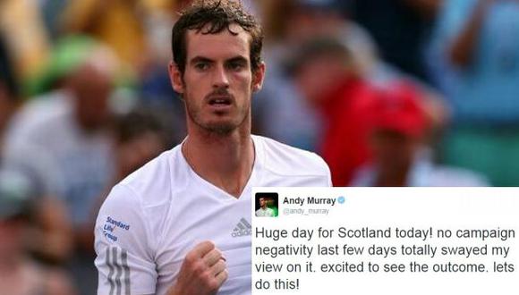 Andy Murray muestra su apoyo a la independencia de Escocia