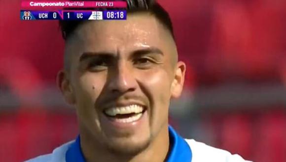 Gol de César Pinares para el 1-0 de U. Católica vs. U. de Chile por el clásico universitario. (Captura: TNT Sports)