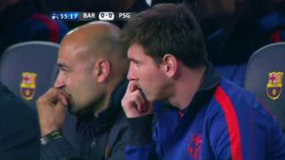 FOTOS: la impaciencia de Lionel Messi en el banco del Barcelona durante el duelo ante PSG