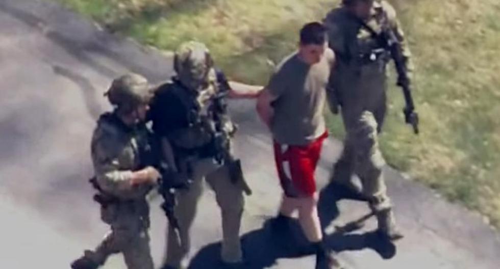 Jack Teixeira en el momento de su arresto. (Captura de video).