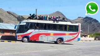 WhatsApp: buses en Puno llevan a más de 15 escolares en techo