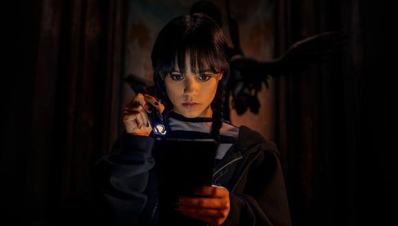 Jenna Ortega en una escena de "Merlina", disponible en Netflix.