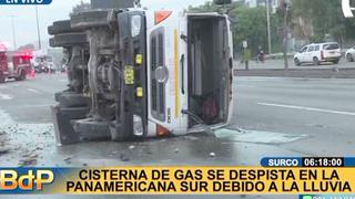 Surco: cisterna de gas se despistó en la Panamericana Sur