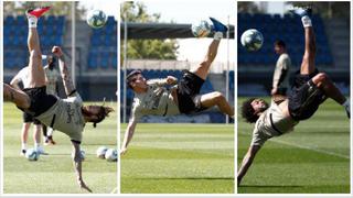 Exhibición de piruetas: James Rodríguez, Sergio Ramos y Marcelo deslumbraron en el entrenamiento del Real Madrid 
