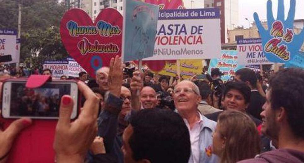 Presidente Pedro Pablo Kuczynski participa en marcha Ni Una Menos. (Foto: Elcomercio.pe)